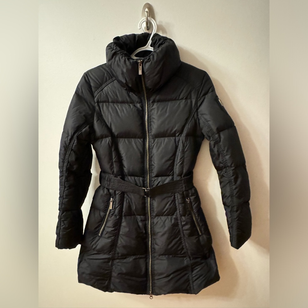 Add down Coat black with belt size 2
